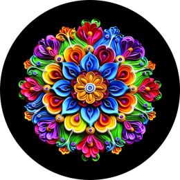 Vibrant Colorful Mandala Spare Tire Cover