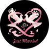 Wedding Doves w/ Pink Ribbon for Love Tire Cover