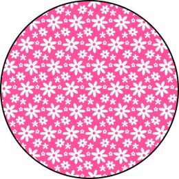 White Flowers on Pink Spare Tire Cover