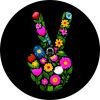 Wild Flower Floral Peace Finger Spare Tire Cover
