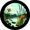 WIld Flowers on Liy Pond Spare Tire Cover