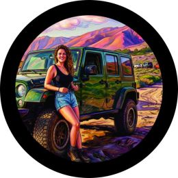 Woman w/ the Jeep That She Loves Tire Cover