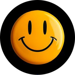 Yellow Smiley Face Emoji Spare Tire Cover