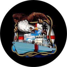 US Coast Guard Spare Tire Cover on Black Vinyl