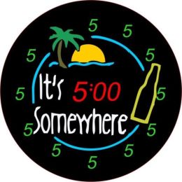 It's 5:00 Somewhere Tire Cover w/ Corona Neon Graphic