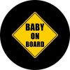 Baby on Board Spare Tire Cover on Black Vinyl