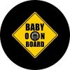 Baby on Board Spare Tire Cover on Black Vinyl