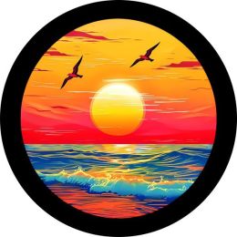 Ocean Beach Sunset Spare Tire Cover