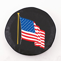American Flag Black Spare Tire Cover