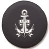 Anchor Ahoy Spare Tire Cover - Black Vinyl