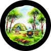 Camping Scene w/ Tent Spare Tire Cover