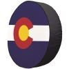 Colorado State Flag Closeup Spare Tire Cover - Black Vinyl