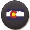 Colorado State Flag Spare Tire Cover - Black Vinyl