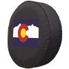 Colorado State Flag Spare Tire Cover - Black Vinyl