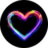 Rainbow Heart Colorful Neon Spare Tire Cover