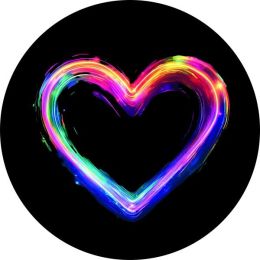 Rainbow Heart Colorful Neon Spare Tire Cover