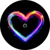 Rainbow Heart Colorful Neon Spare Tire Cover