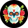Skull with Roses Spare Tire Cover