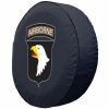 US Army Tire Cover w/ Airborne Military Logo - Black Vinyl