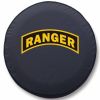 US Army Tire Cover w/ Rangers Logo - Black Vinyl