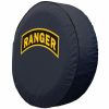 US Army Tire Cover w/ Rangers Logo - Black Vinyl