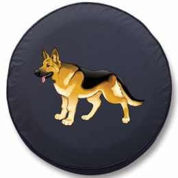 United States Army Tire Cover w/ Scout Dog Logo - Black Vinyl