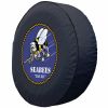 United States Navy Tire Cover w/ Seabees Logo - Black Vinyl