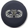 US Paratrooper Jeep Tire Cover w/ Military Logo - Black Vinyl