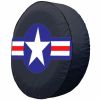 US Roundel Tire Cover w/ Military Star Logo - Black Vinyl