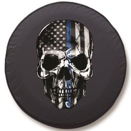 Back the Blue Skull Spare Tire Cover