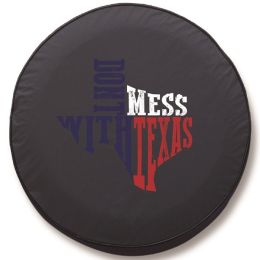 Don't Mess with Texas Color Spare Tire Cover - Black Vinyl