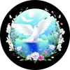 Dove in Pond w/ Flowers Spare Tire Cover