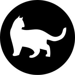 Cat Feline Silhouette Tire Cover on Black Vinyl