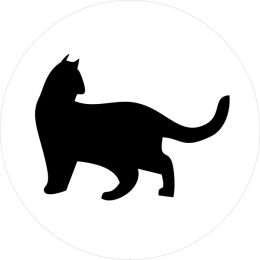 Cat Feline Silhouette Tire Cover on White Vinyl