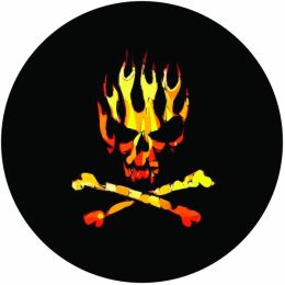 Flaming Skull Spare Tire Cover