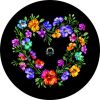 Floral Heart Wreath Spare Tire Cover