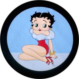 Gorgeous Betty Boop Spare Tire Cover on Black Vinyl