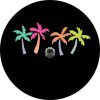 Four Color Palm Tree Spare Tire Cover
