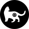 Cat Feline Silhouette Tire Cover on Black Vinyl