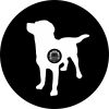 Puppy Silhouette Tire Cover on Black Vinyl
