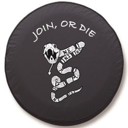 Join or Die Spare Tire Cover - Black Vinyl