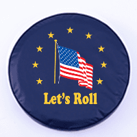 American Flag Let's Roll Blue Tire Cover