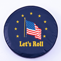 American Flag Let's Roll Blue Tire Cover