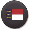 North Carolina State Flag Spare Tire Cover - Black Vinyl