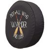 Not All Who Wander Spare Tire Cover - Black Vinyl