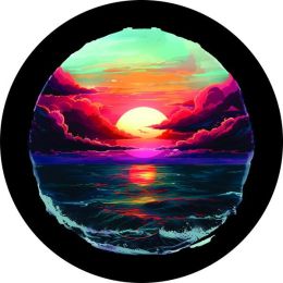 Ocean Sunset in Clouds Spare Tire Cover