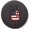 Patriotic Peace Sign Spare Tire Cover - Black Vinyl