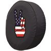 Patriotic Peace Sign Spare Tire Cover - Black Vinyl