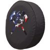 Patriotic Skull Firefighter Axes Spare Tire Cover - Black Vinyl