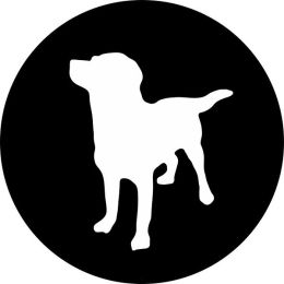 Puppy Silhouette Tire Cover on Black Vinyl